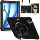 Étui antichoc Rixus RXTC08 pour Apple iPad Air 11 pouces (2024), Air 4 10,9 pouces (2020), Air 5 10,9 pouces (2022), Pro 11 pouces (2018, 2020, 2021, 2022) Noir