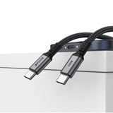 Câble Rixus RXUC05 USB-C 2.0 vers USB-C, 2 m, 100 W, gris sidéral