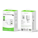 Adaptateur secteur Rixus RXHC20 USB-C, USB-A 20 W blanc
