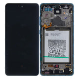 Ecran LCD complet + Batterie pour Samsung Galaxy A72 4G / 5G 2021 SM-A725 / A726 (GH82-25542B / GH82-25541B) - Awesome Blue