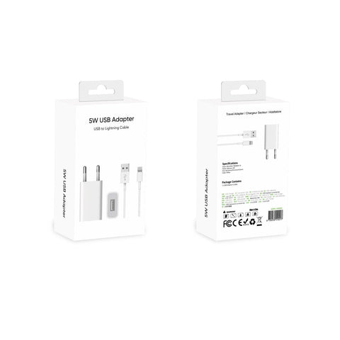 Adaptateur de voyage CH5W02 Lightning vers USB-C 5 W blanc