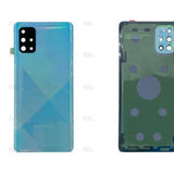 Vitre arrière pour Samsung Galaxy A71 A715F avec prisme pour objectif, couleur bleu écrasé, OEM
