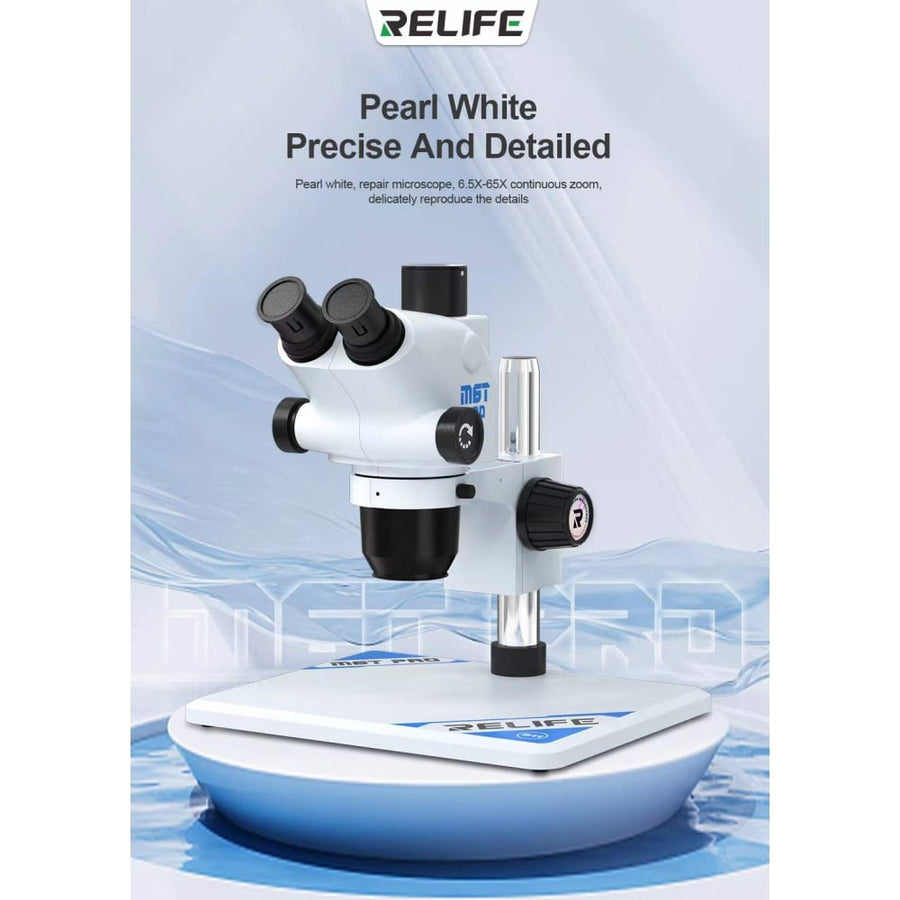 Microscope trinoculaire RELIFE RL-M6T Pro-B11 avec interface CTV 0,5, blanc