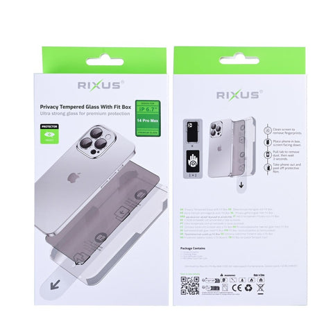 Verre trempé confidentialité Rixus pour Apple iPhone 14 Pro Max