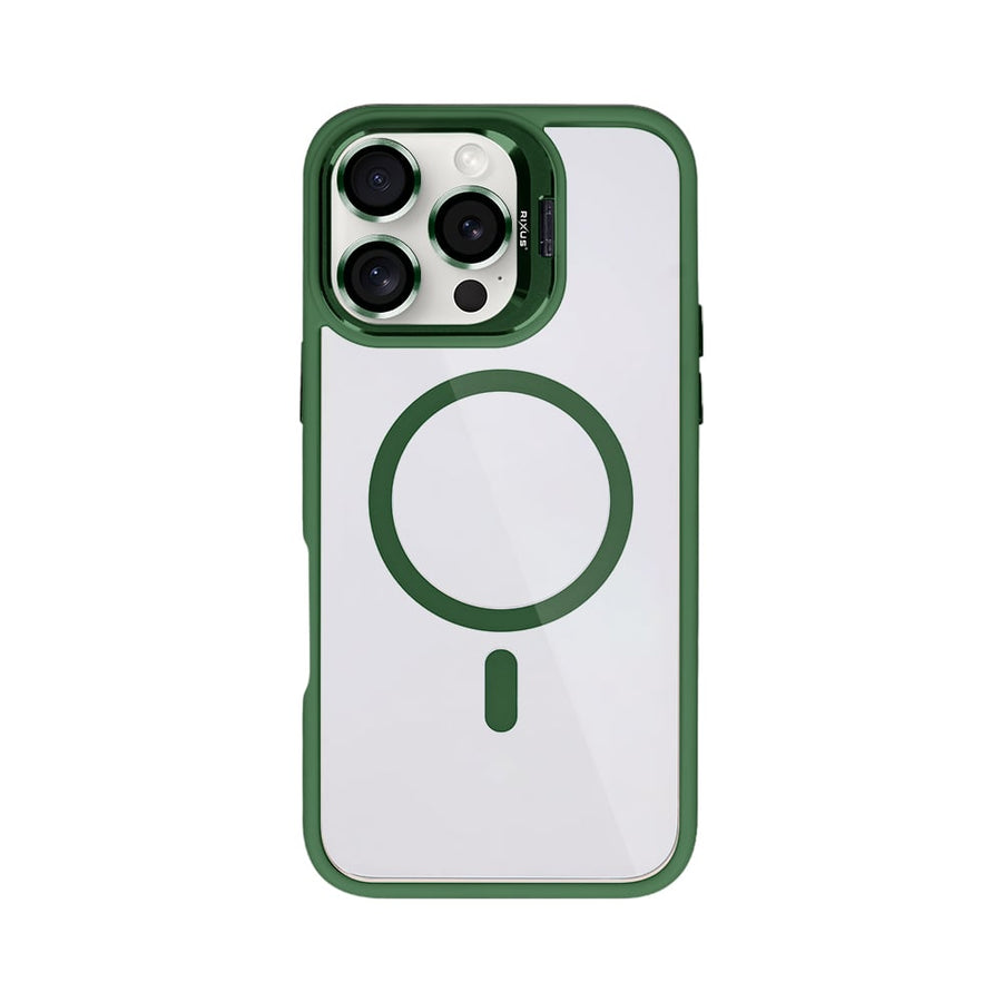 Étui Rixus Classic 03 avec MagSafe pour Apple iPhone 16 Pro vert foncé