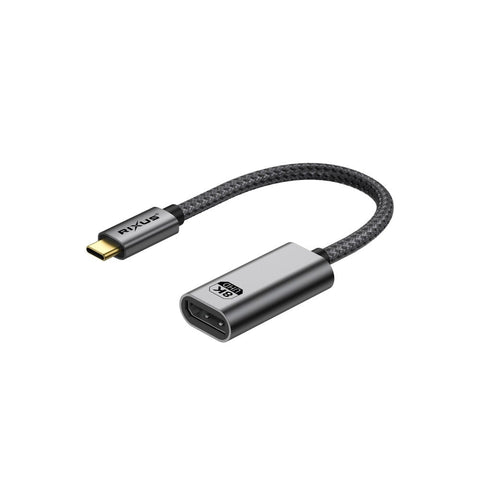 Convertisseur Rixus RXHU18 USB-C vers DisplayPort femelle, 20 cm, gris sidéral
