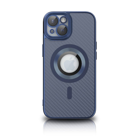 Coque en TPU brillant NY Carbon pour iPhone 15 Plus - Bleu foncé