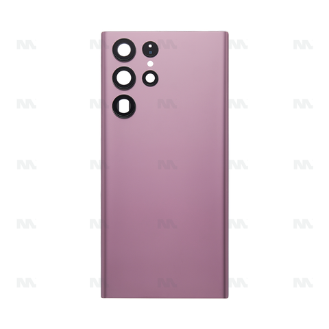 Vitre arrière pour Samsung Galaxy S22 Ultra S908B avec objectif – Bordeaux – OEM