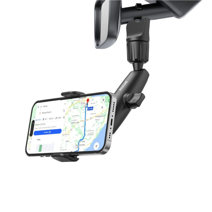 Support pour téléphone avec rétroviseur à 360 degrés Rixus RXHW65, noir