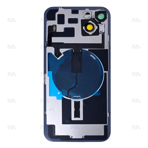 Vitre Arrière avec NFC pour Apple iPhone 14 Plus – Agrandir le cadre de l’appareil photo – Bleu – Compatible