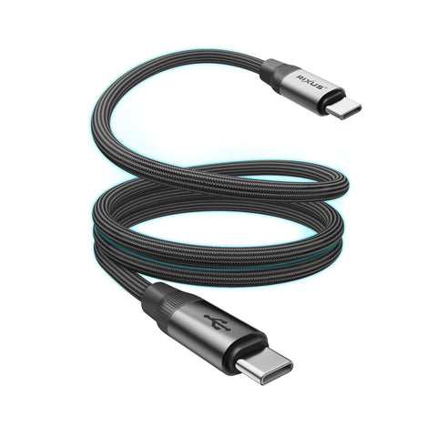 Câble de recharge magnétique Rixus RXUC61C USB-C vers USB-C 1 m 60 W noir