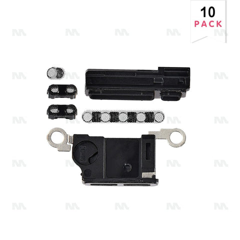 Ensemble de haut-parleurs et microphones en titane noir compatible pour Apple iPhone 16 Pro Max (lot de 10)