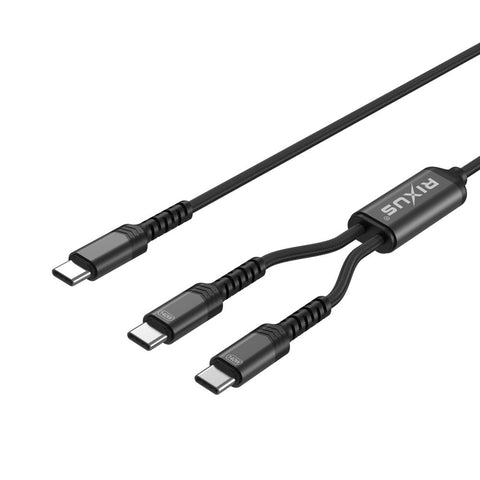 Câble Séparateur 2-en-1 USB-C vers Double USB-C 140W Rixus RXUC12