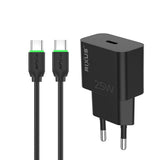 Chargeur Rapide avec Câble USB-C 25W Rixus RXHC05B - Noir