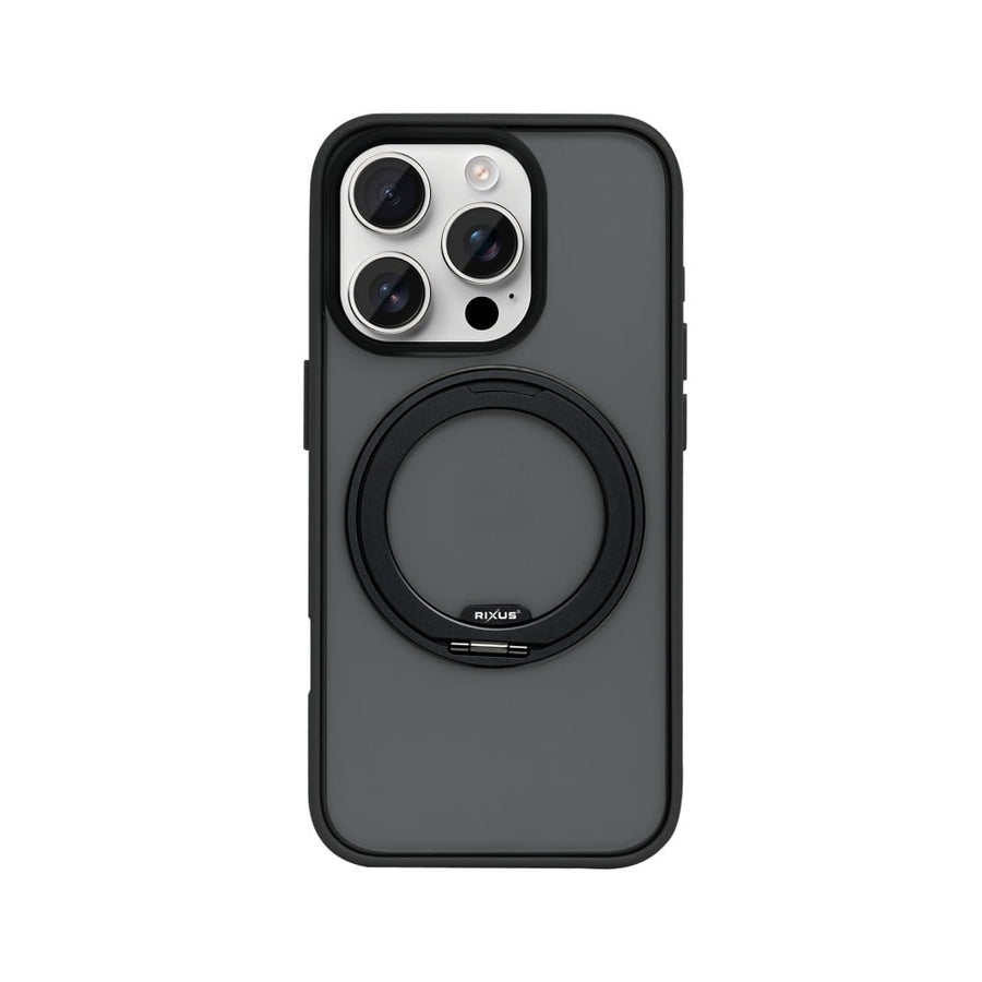 Coque Rixus SnapGrip 360 avec Anneau Support pour Apple iPhone 16 Pro - Noir