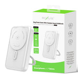Batterie externe Rixus RXPB71A MagSafe 10 000 mAh avec support pliable Blanc