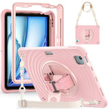 Étui antichoc Rixus RXTC08 pour Apple iPad Air 11 pouces (2024), Air 4 10,9 pouces (2020), Air 5 10,9 pouces (2022), Pro 11 pouces (2018, 2020, 2021, 2022) Rose cerisier