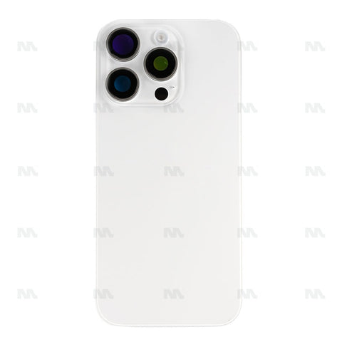 Verre supplémentaire avec NFC, cadre d'appareil photo agrandi Titane blanc pour iPhone 16 Pro Max