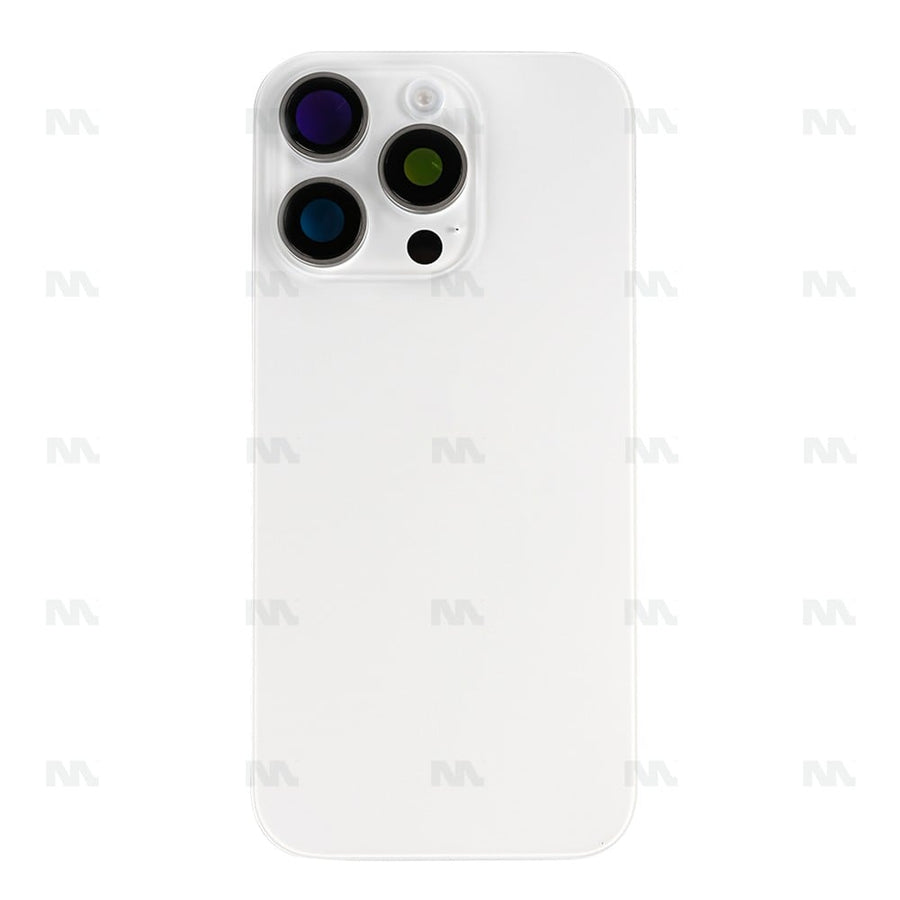 Verre supplémentaire avec NFC, cadre d'appareil photo agrandi Titane blanc pour iPhone 16 Pro Max