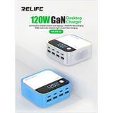 Chargeur RELIFE Q2 à 8 ports GaN 120 W gris