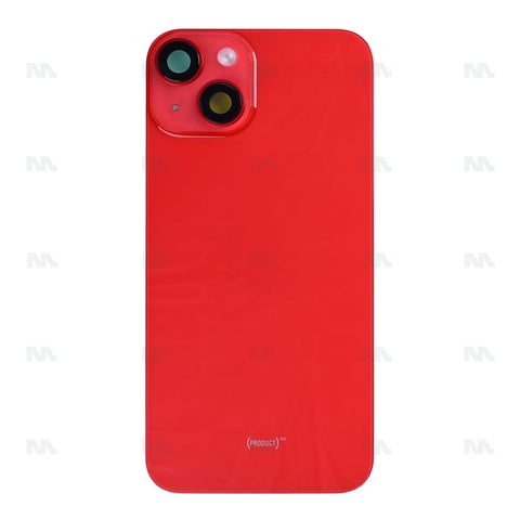 Vitre Arrière avec NFC pour Apple iPhone 14 – Agrandir le cadre de l’appareil photo – Rouge – Compatible