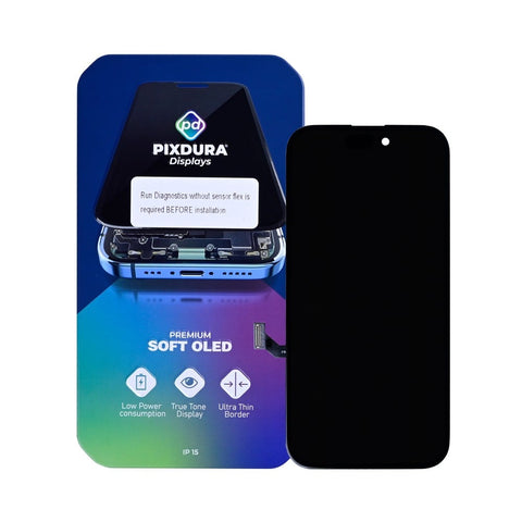 Ecran Soft-OLED PIXDURA (Run Diagnostics) (60Hz) pour Apple iPhone 15
