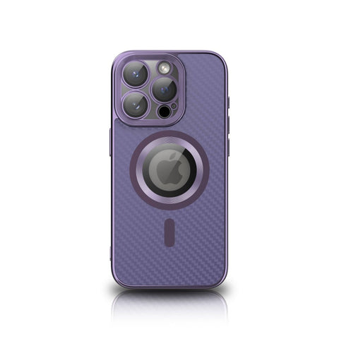 Coque en TPU brillant NY Carbon pour iPhone 15 Pro - Violet foncé