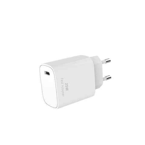 Adaptateur de voyage à charge rapide USB-C vers USB-C 25 W blanc