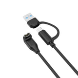 Câble de recharge Rixus RXGM02 pour montre connectée Garmin, 100 cm, noir