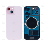 Vitre Arrière sans NFC, cadre d'appareil photo agrandi rose Compatible pour Apple iPhone 15 Plus