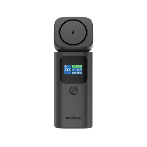 Batterie externe magnétique Rixus RXPB15 avec écran TFT 15 000 mAh 100 W Gris foncé