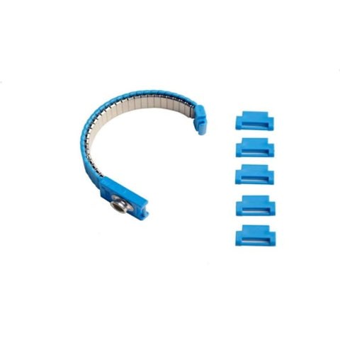 Bracelet en métal réglable en acier inoxydable bleu 10 mm avec bouton-pression Killstat