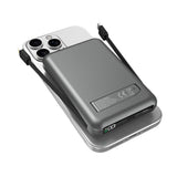 Batterie externe Rixus RXPB76B MagSafe 10 000 mAh avec câble intégré Gris
