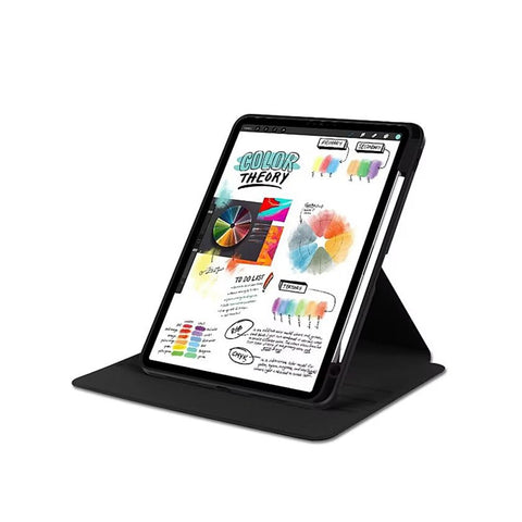 Étui de protection en cuir PU noir pour iPad Pro 11 (2024)