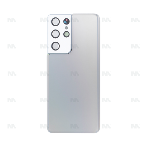Vitre arrière pour Samsung Galaxy S21 Ultra 5G G998B avec objectif Phantom Silver OEM