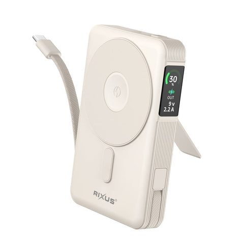 Batterie Externe 10000mAh 35W Rixus RXPB77C Compatible MagSafe - Beige