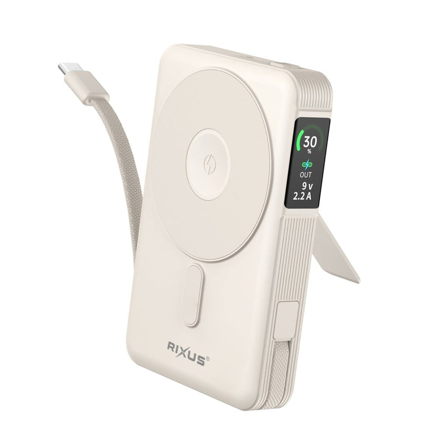 Batterie Externe 10000mAh 35W Rixus RXPB77C Compatible MagSafe - Beige