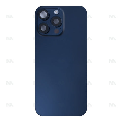 Vitre Arrière avec NFC, cadre de caméra agrandi pour Apple iPhone 15 Pro Max - Bleu titane reconditionné