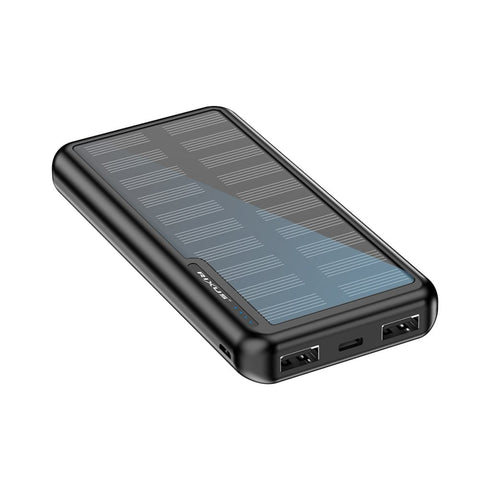Batterie externe solaire Rixus RXPB45 10 000 mAh noire