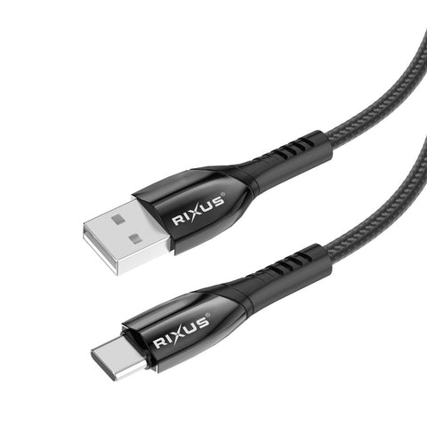 Câble de données USB vers USB-C en alliage Rixus RXUC30AC gris métallisé