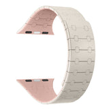 Bracelet magnétique en silicone Rixus pour Apple Watch 42 mm, 44 mm, 45 mm, 49 mm, blanc et rose