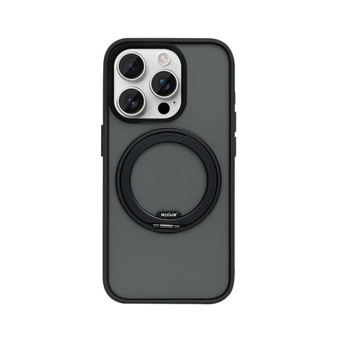 Coque Rixus SnapGrip 360 avec Anneau Support pour Apple iPhone 15 Pro - Noir