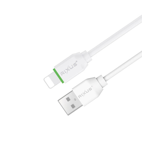 Câble de recharge Rixus RXUC13AL USB-A vers Lightning 30 cm blanc