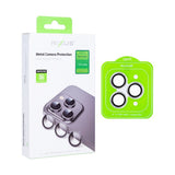 Protection métallique Rixus pour appareil photo en verre trempé pour Apple iPhone 12 Pro Max argenté
