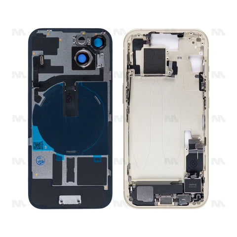 Boîtier pour Apple iPhone 15 avec petites pièces, jaune, OEM