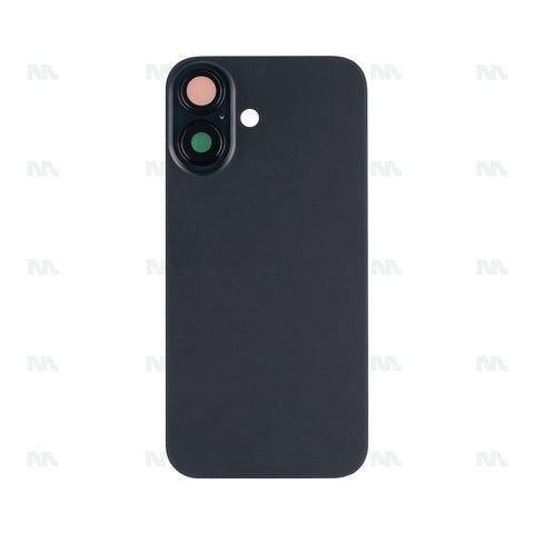 Vitre Arrière sans NFC pour Apple iPhone 16, bloc complet de caméra agrandi - Noir - Compatible
