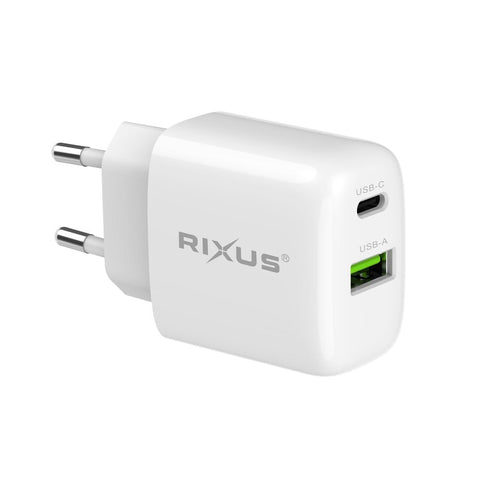 Chargeur Secteur USB-C/A 25W Rixus RXHC02D (Présentoir Comptoir 02)