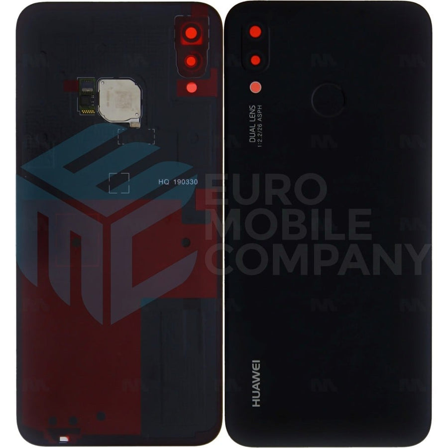 Couvercle de batterie + Empreinte digitale pour Huawei P20 Lite (ANE-L21) - Pièce de rechange Original - Noir nuit 02351VPT