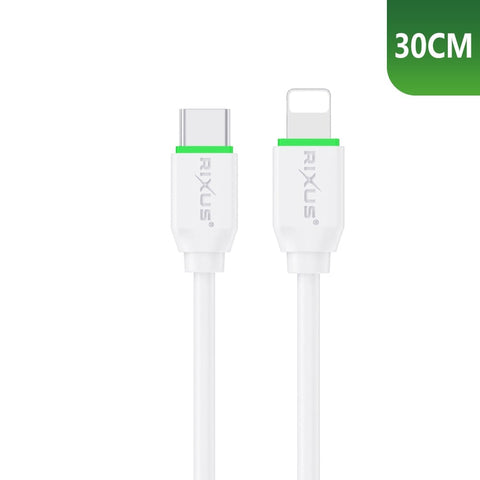 Câble de recharge rapide Rixus RXUC13L USB-C vers Lightning 30 cm blanc