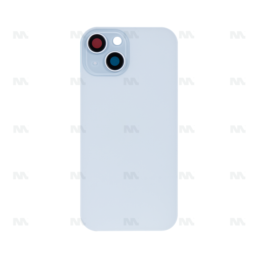Vitre Arrière sans NFC, cadre de caméra agrandi bleu Compatible pour Apple iPhone 15
